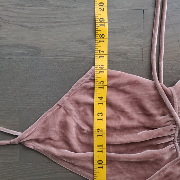 REFORMATION | Anoush Wrap Dress Silk Blend Velvet, Blush, Women's Size XS - Picture 13 of 15